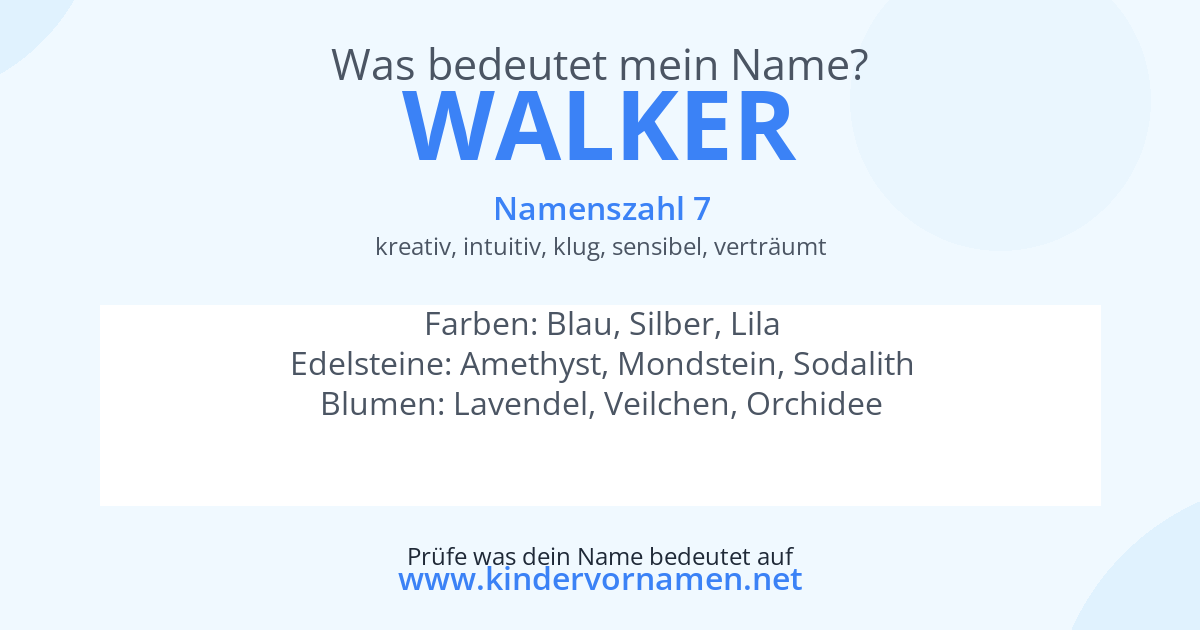 Was bedeutet der Name Walker?