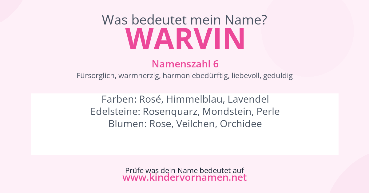 Was bedeutet der Name Warvin?
