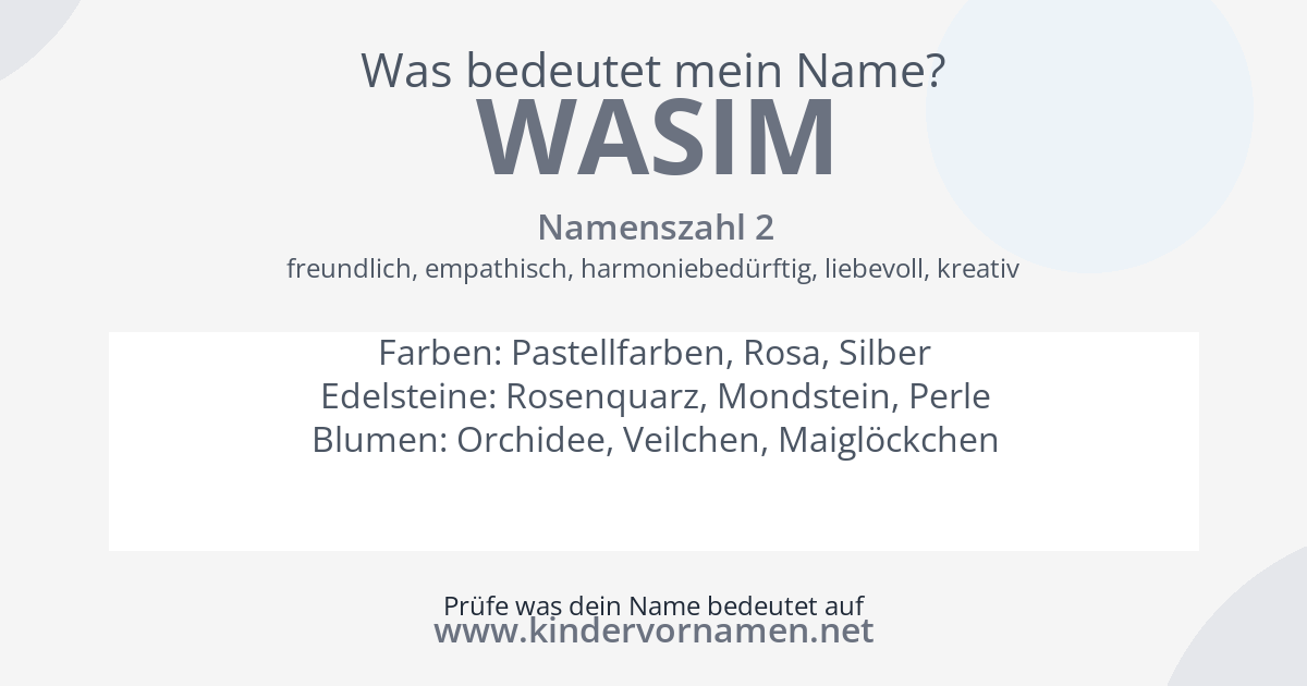 Was bedeutet der Name Wasim?