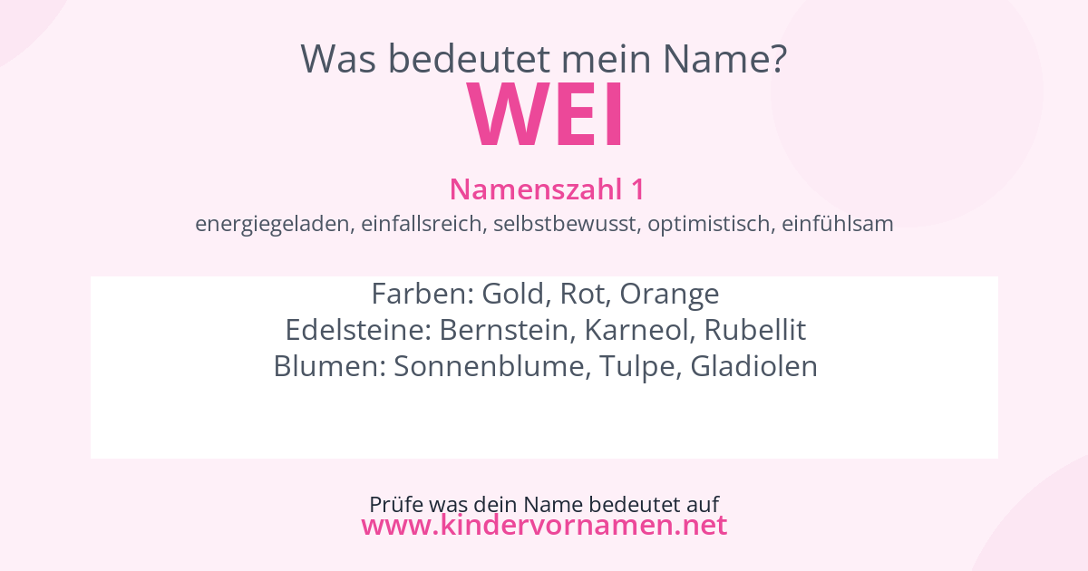Was bedeutet der Name Wei?