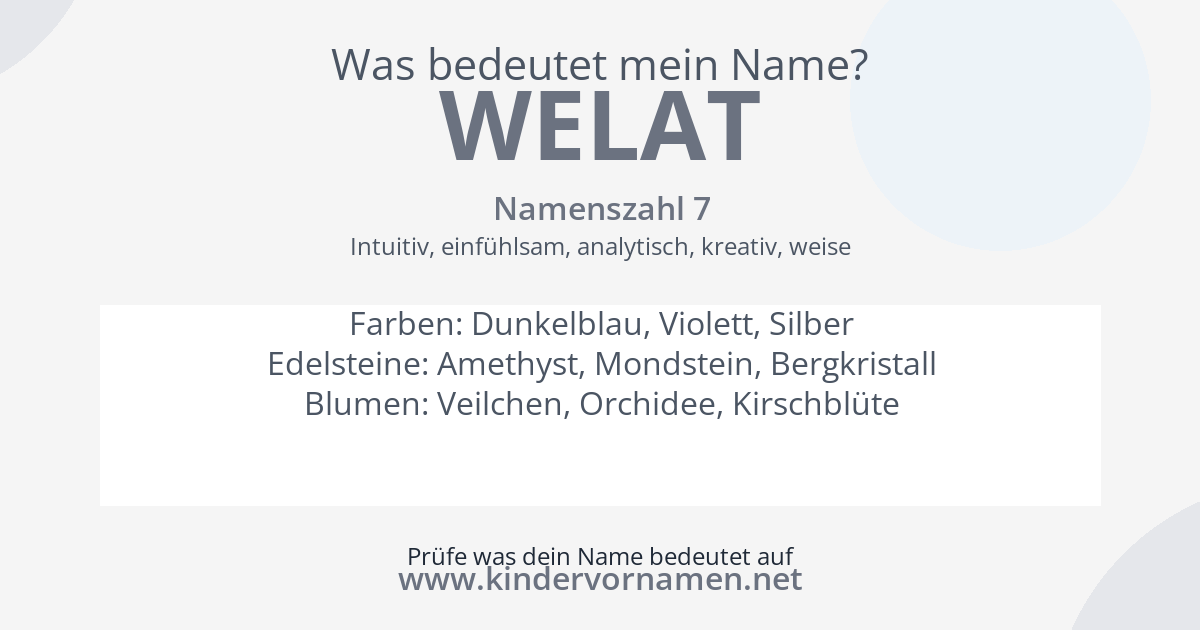 Was bedeutet der Name Welat?