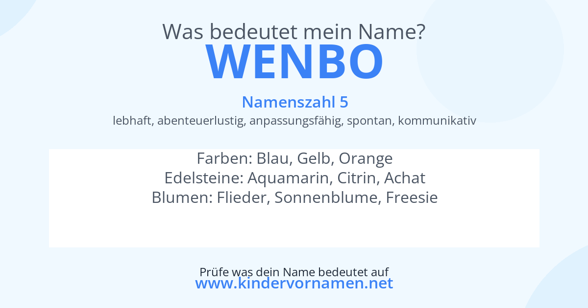 Was bedeutet der Name Wenbo?
