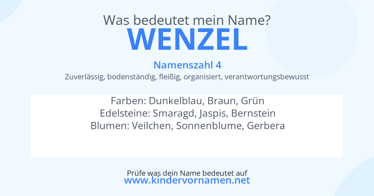 Was bedeutet der Name Wenzel?