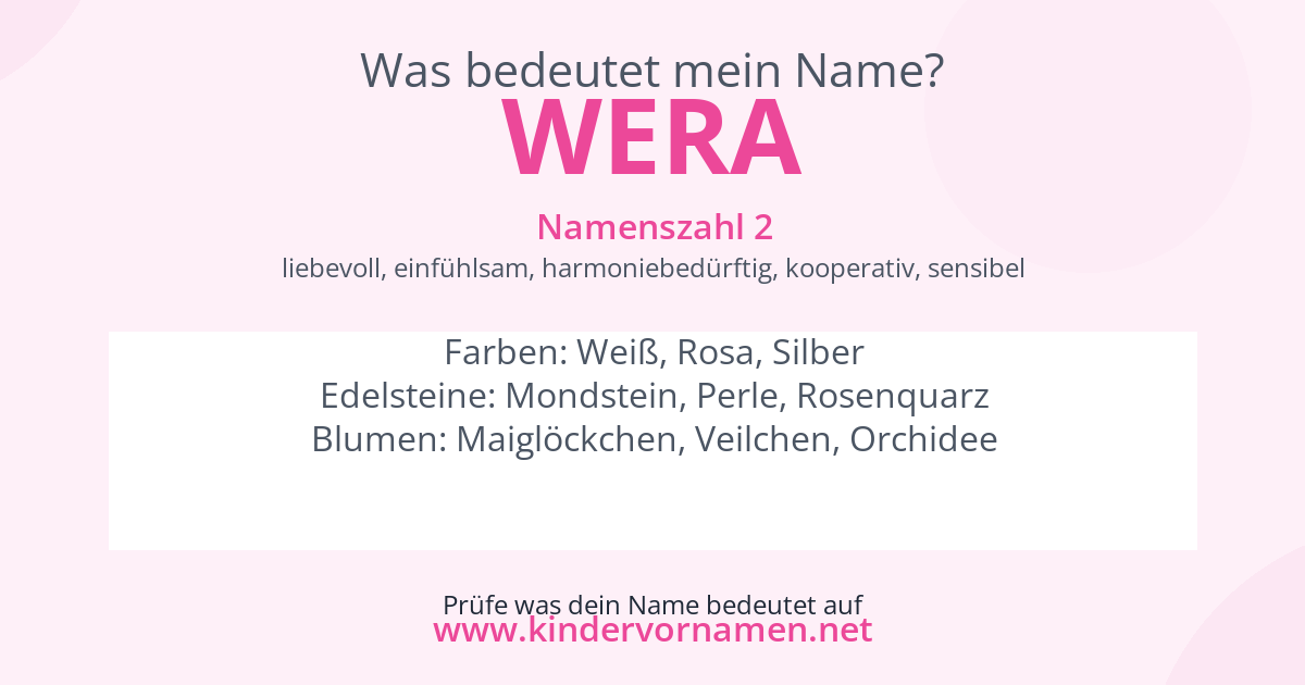 Was bedeutet der Name Wera?