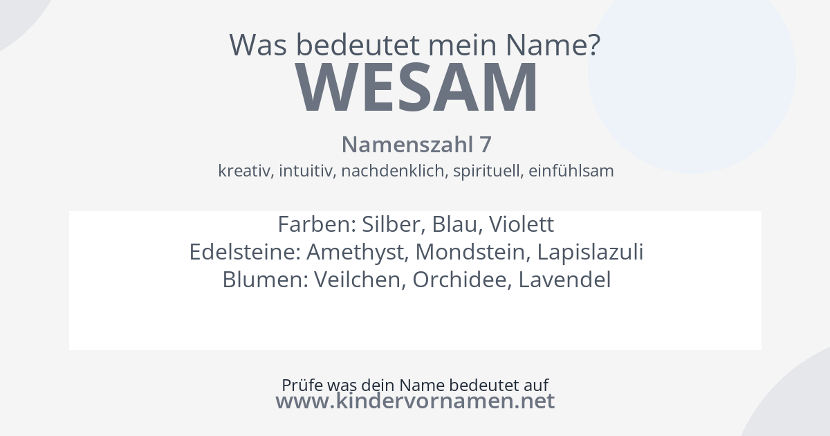 Was bedeutet der Name Wesam?