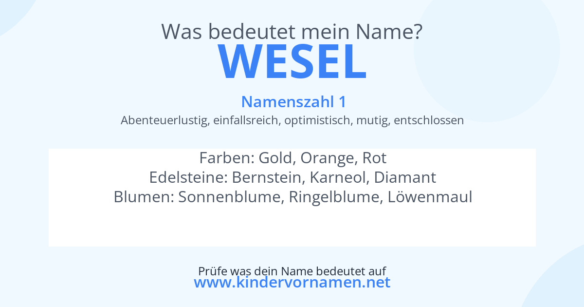 Was bedeutet der Name Wesel?
