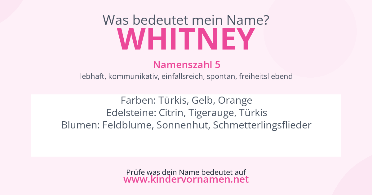 Was bedeutet der Name Whitney?