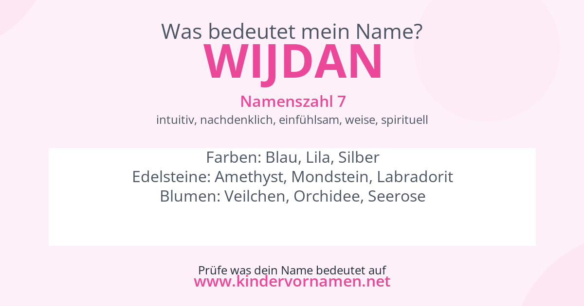 Was bedeutet der Name Wijdan?