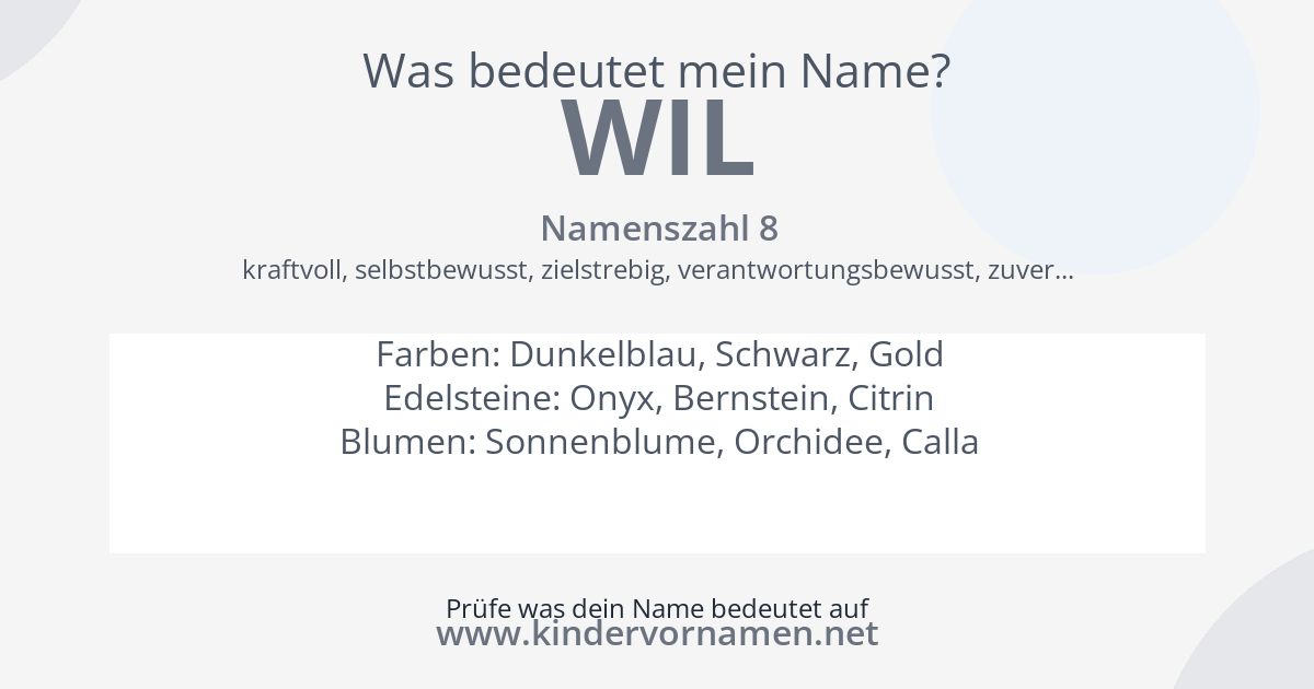 Was bedeutet der Name Wil?