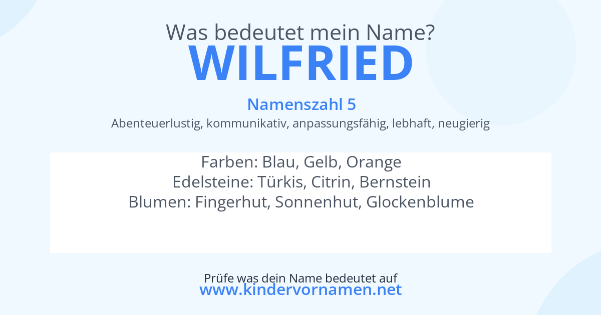 Was bedeutet der Name Wilfried?