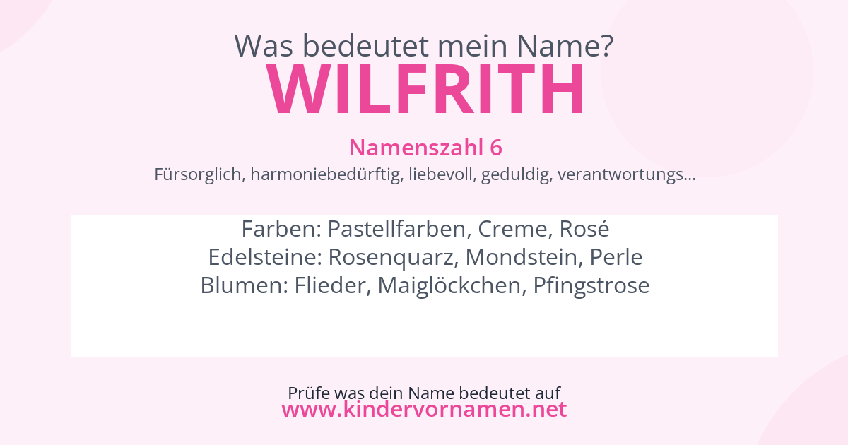 Was bedeutet der Name Wilfrith?