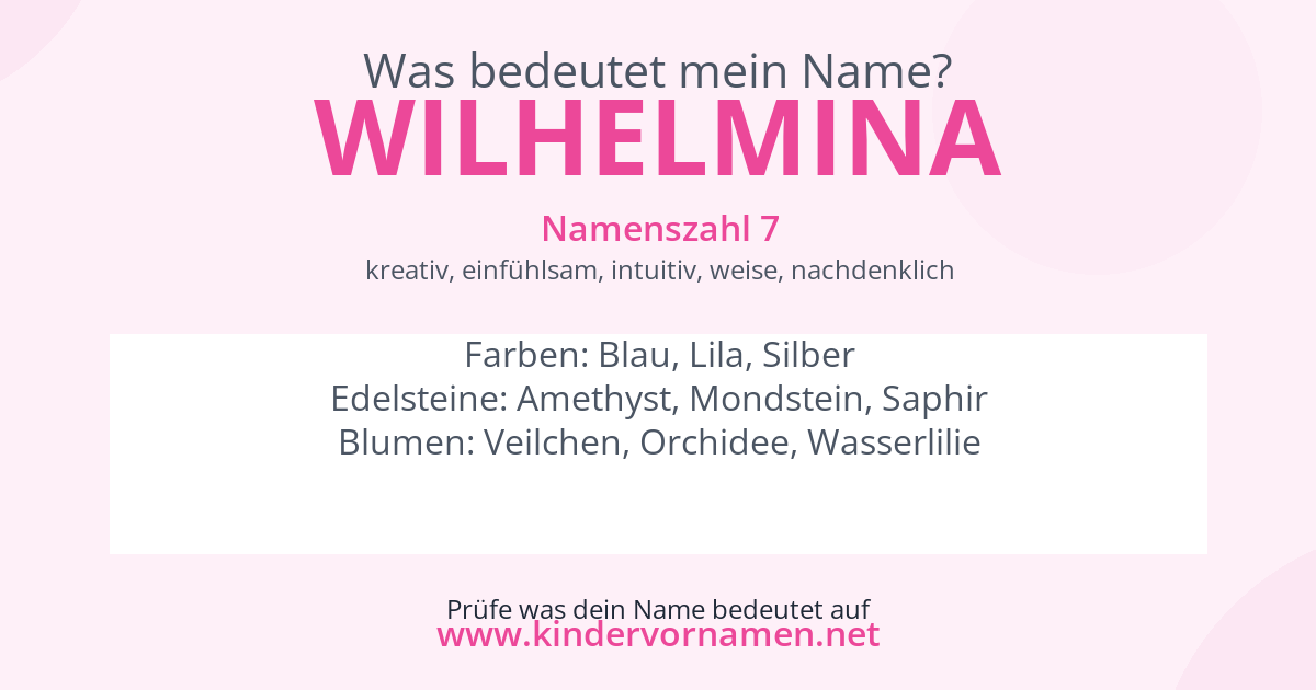 Was bedeutet der Name Wilhelmina?