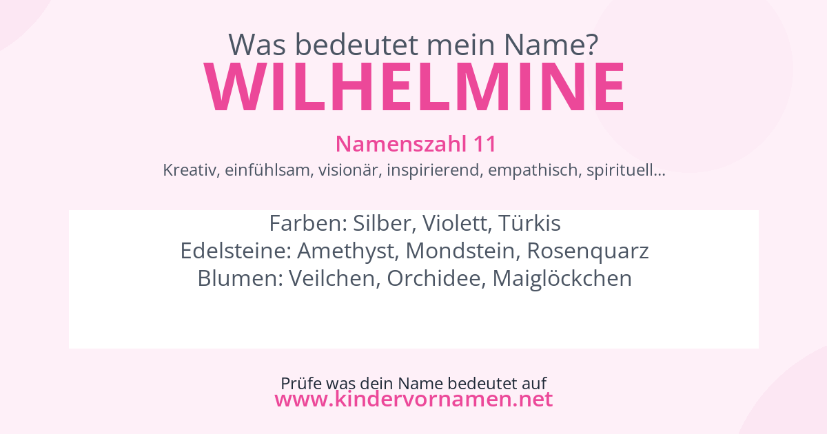 Was bedeutet der Name Wilhelmine?