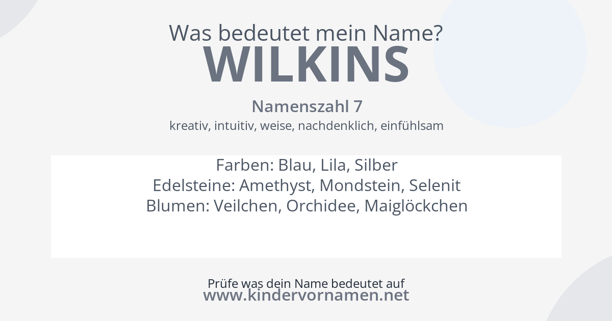 Was bedeutet der Name Wilkins?