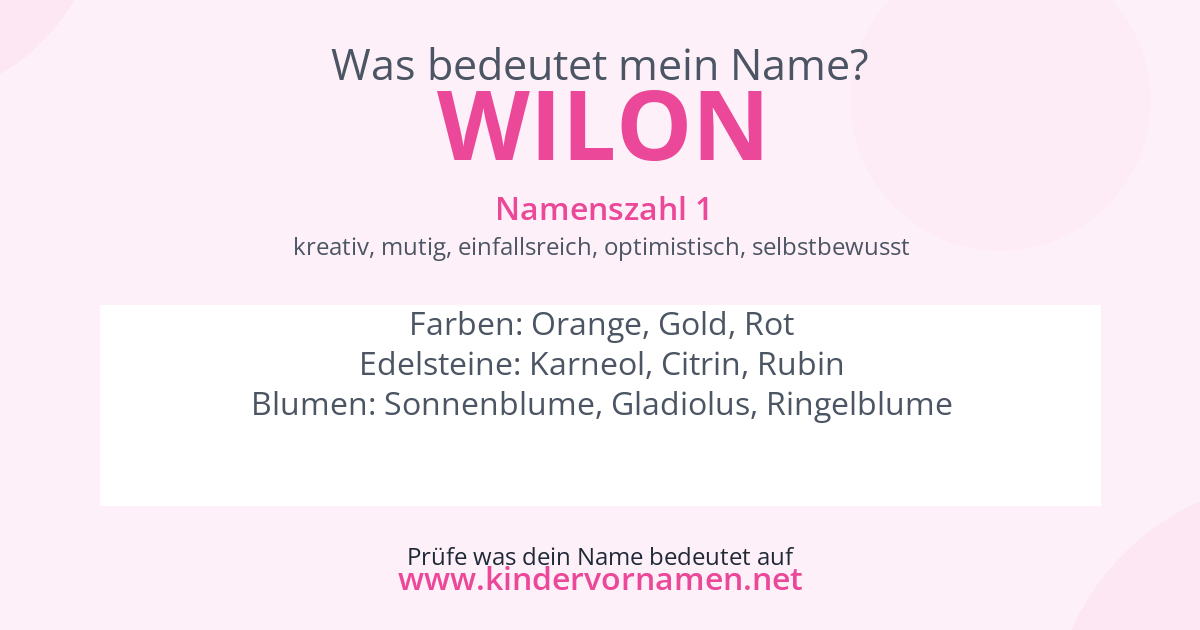 Was bedeutet der Name Wilon?