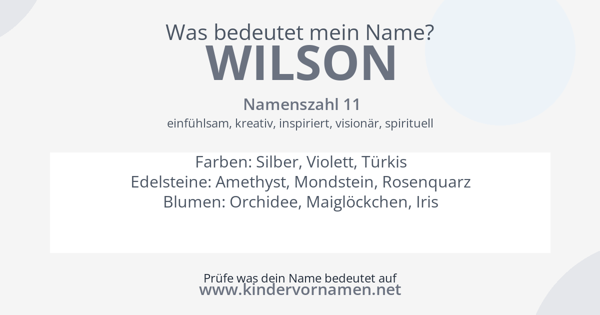 Was bedeutet der Name Wilson?