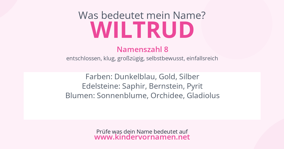 Was bedeutet der Name Wiltrud?