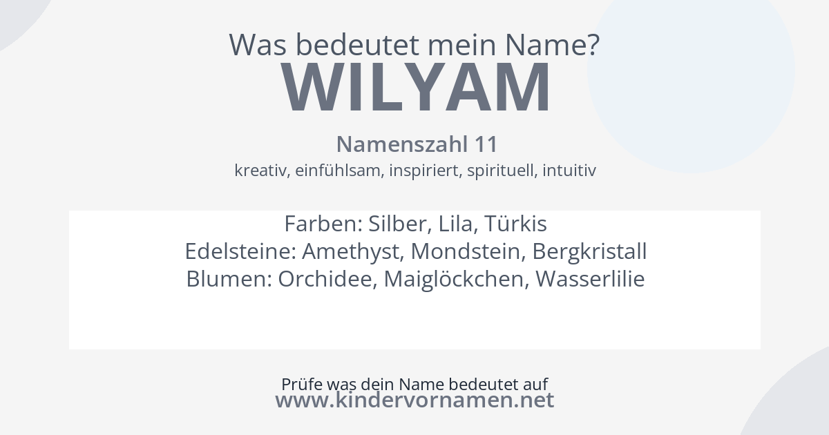 Was bedeutet der Name Wilyam?