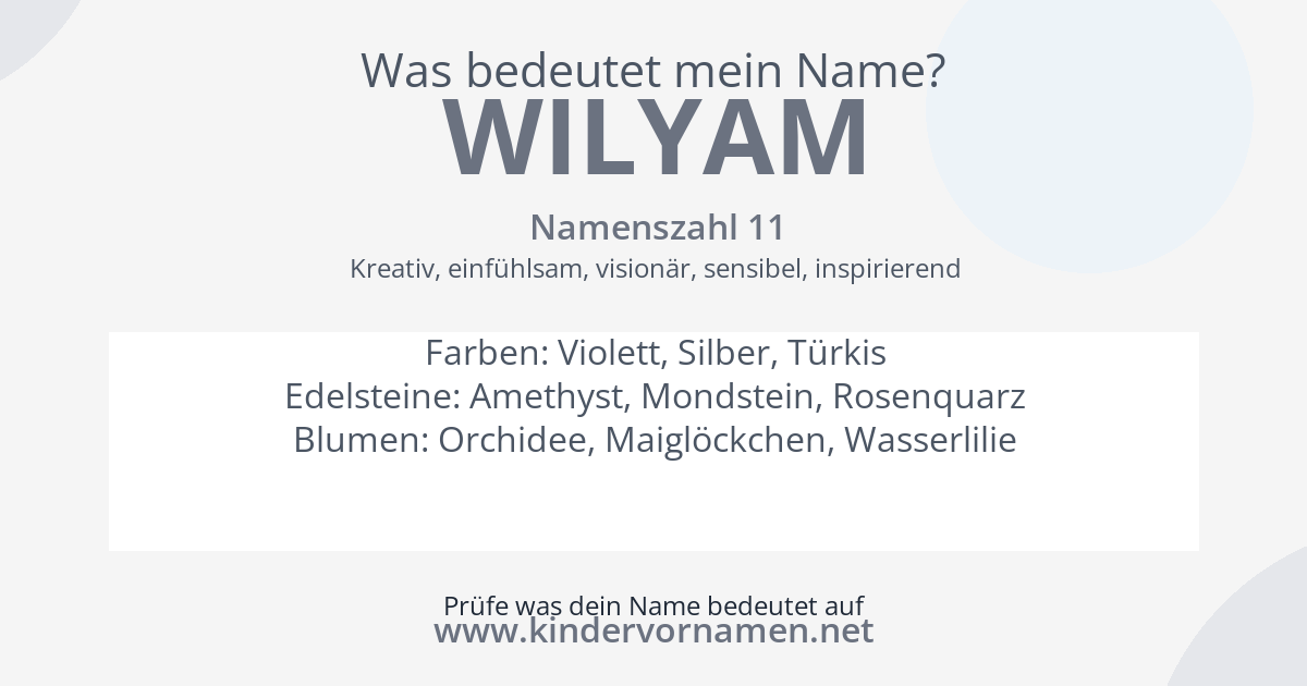 Was bedeutet der Name Wilyam?