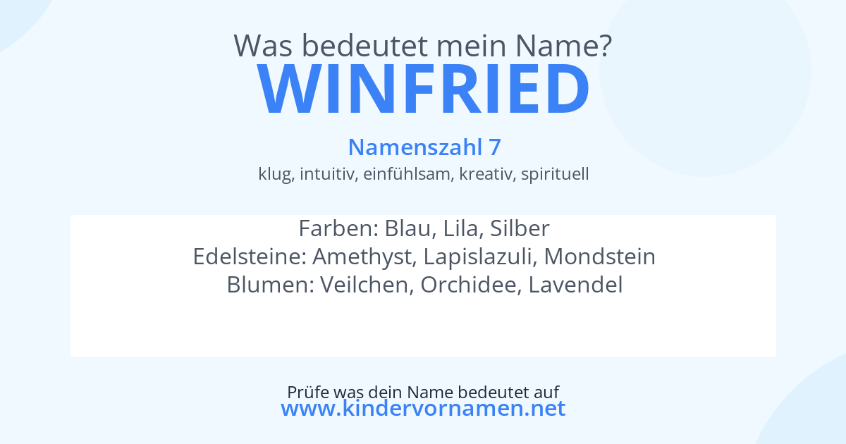 Was bedeutet der Name Winfried?