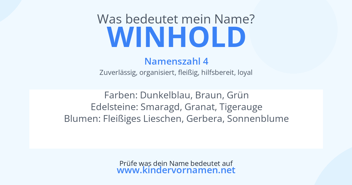 Was bedeutet der Name Winhold?