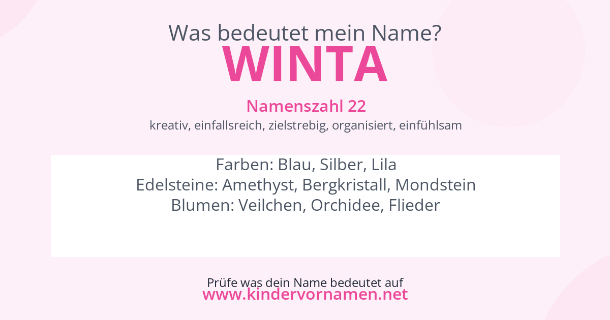 Was bedeutet der Name Winta?
