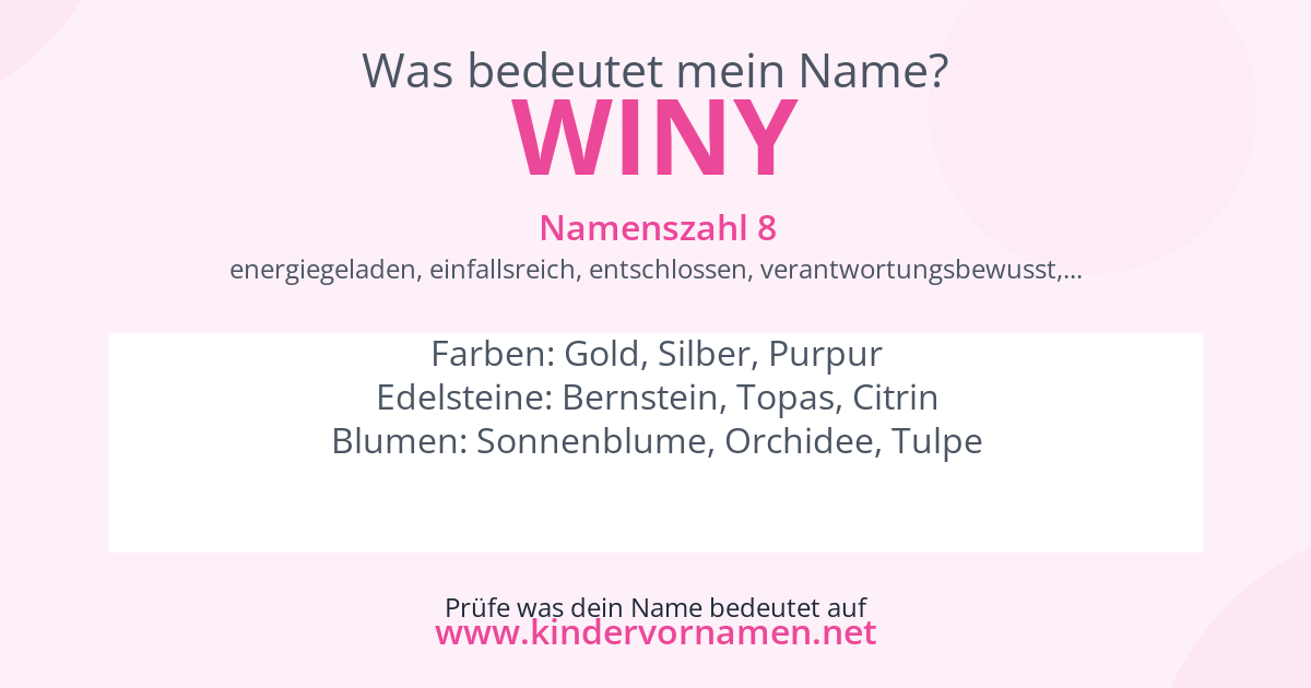 Was bedeutet der Name Winy?