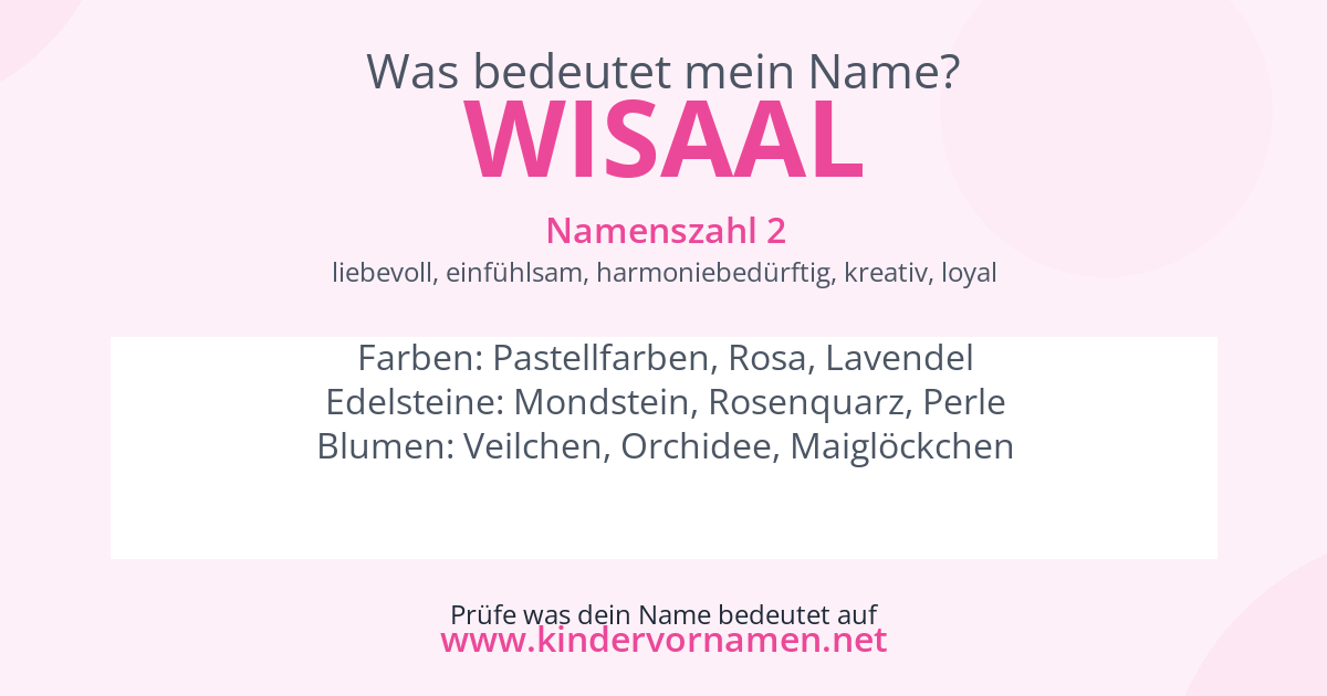 Was bedeutet der Name Wisaal?