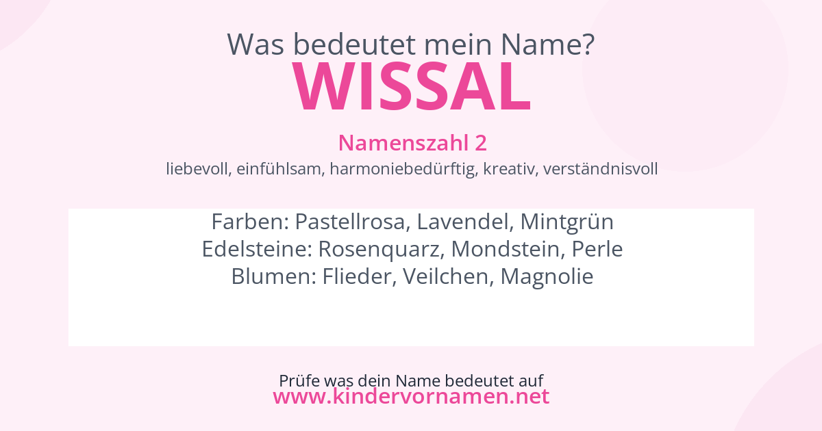 Was bedeutet der Name Wissal?