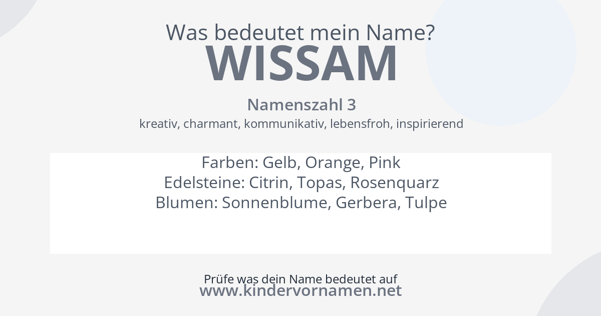 Was bedeutet der Name Wissam?