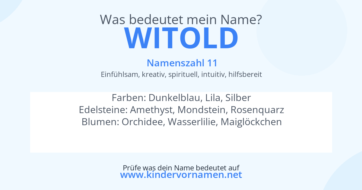 Was bedeutet der Name Witold?