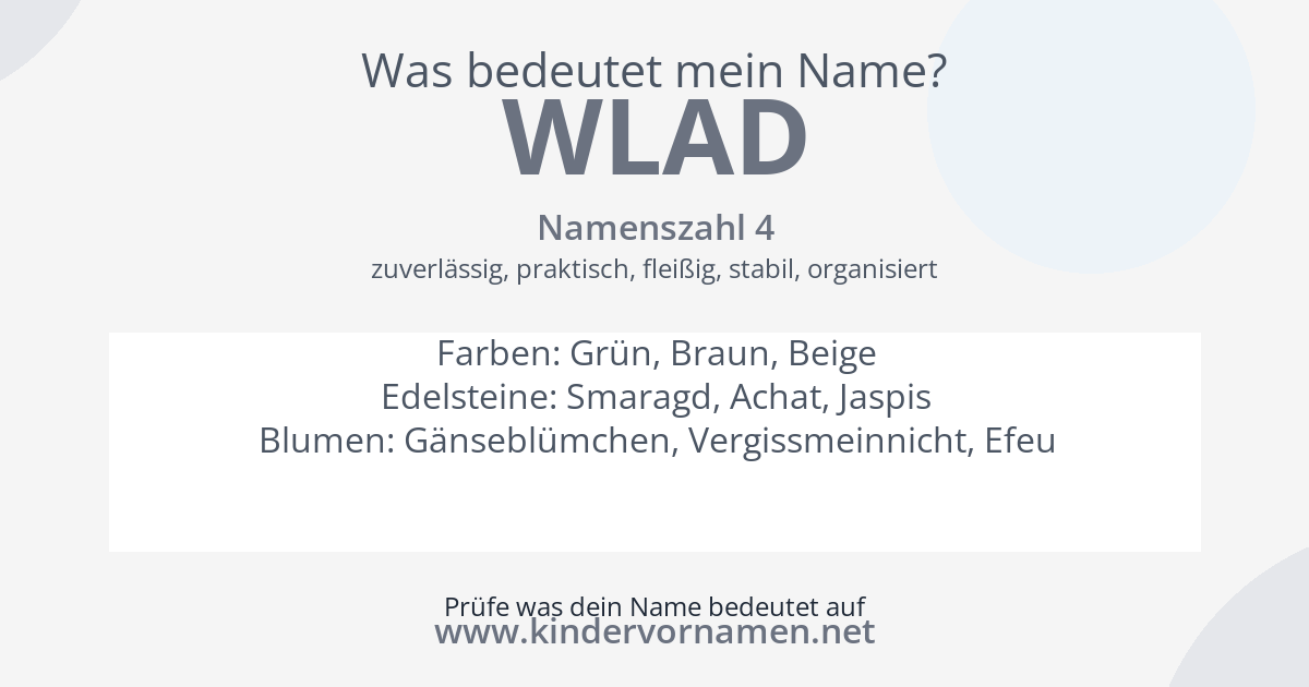 Was bedeutet der Name Wlad?