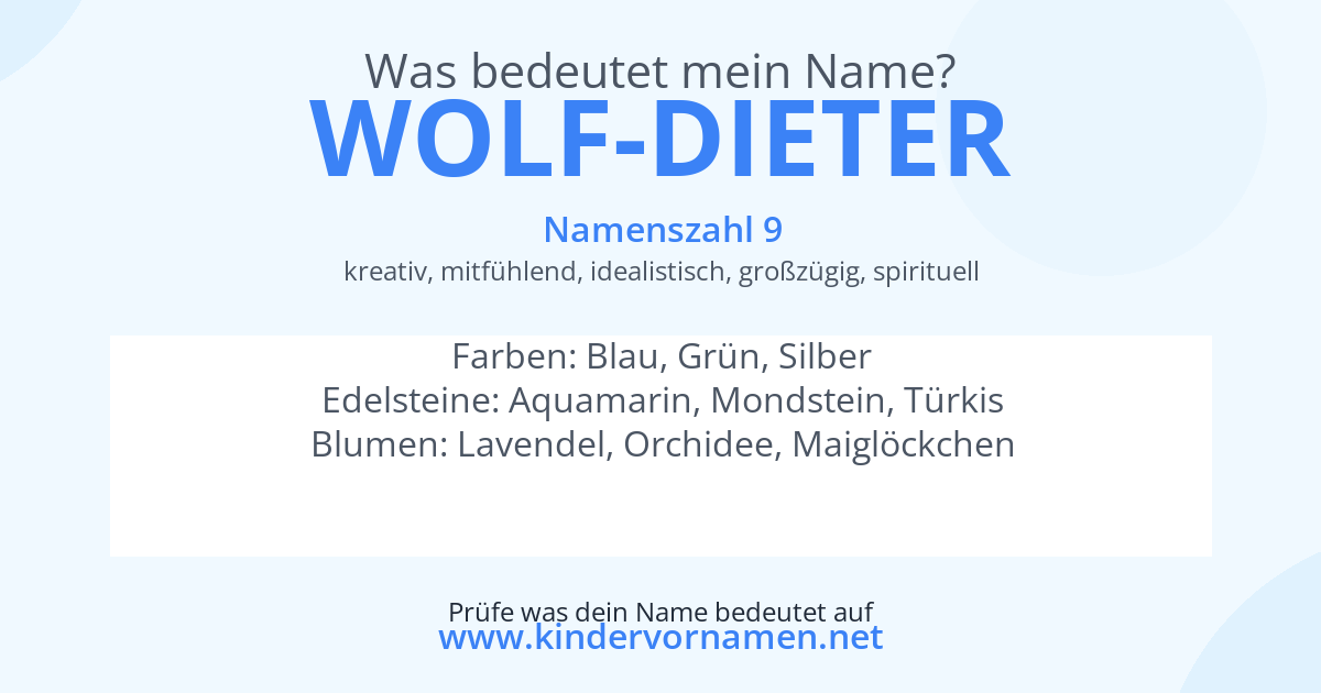 Was bedeutet der Name Wolf-Dieter?