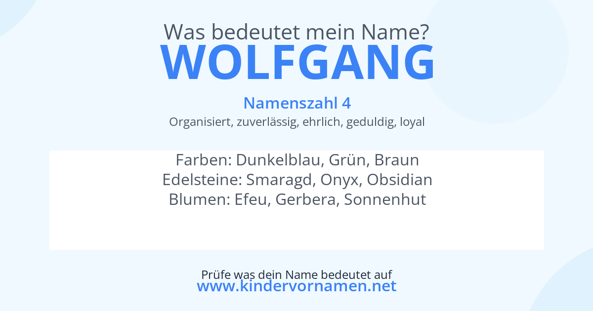Was bedeutet der Name Wolfgang?