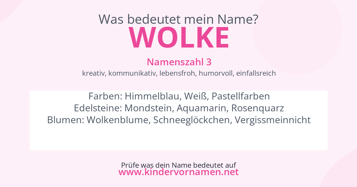 Was bedeutet der Name Wolke?