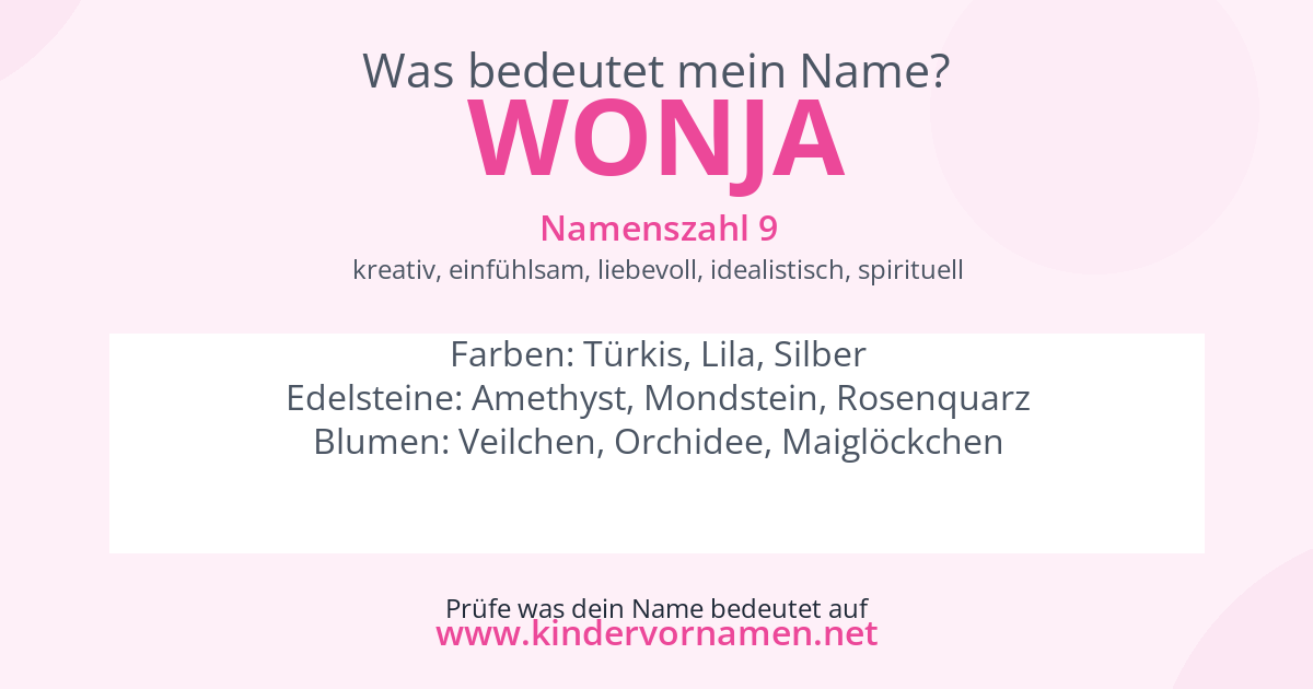 Was bedeutet der Name Wonja?