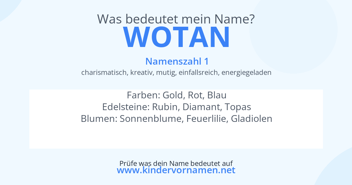 Was bedeutet der Name Wotan?