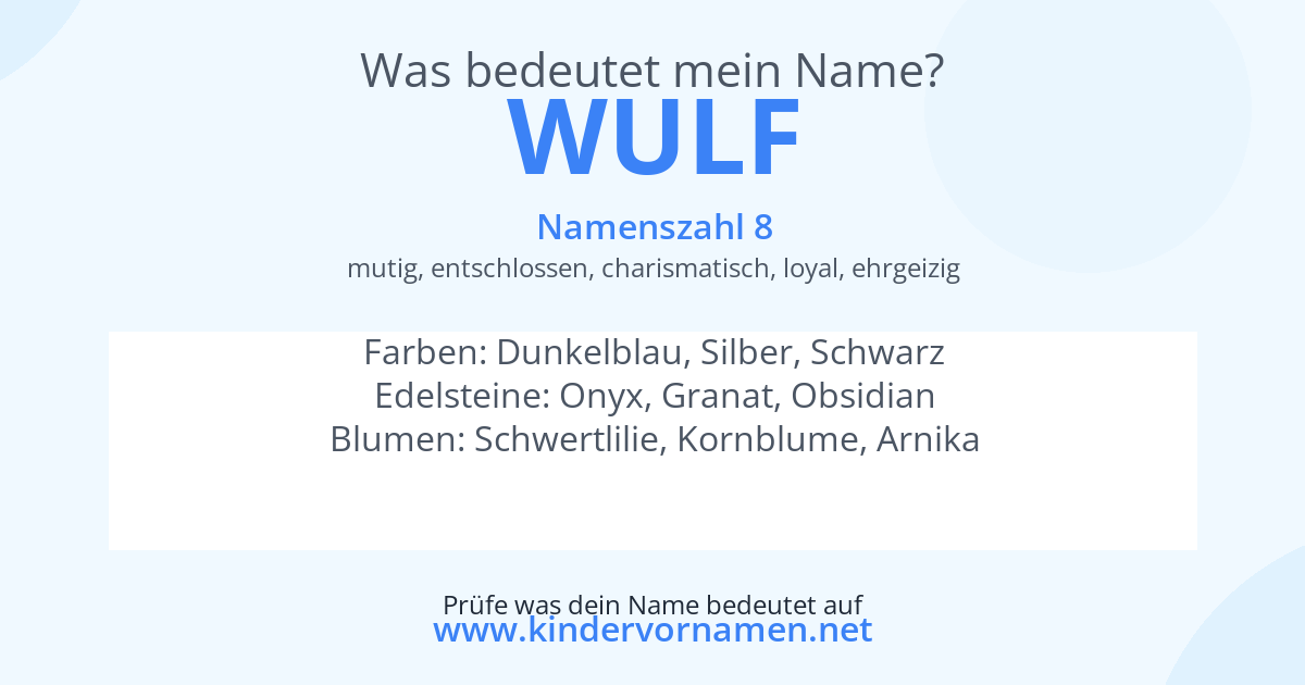 Was bedeutet der Name Wulf?
