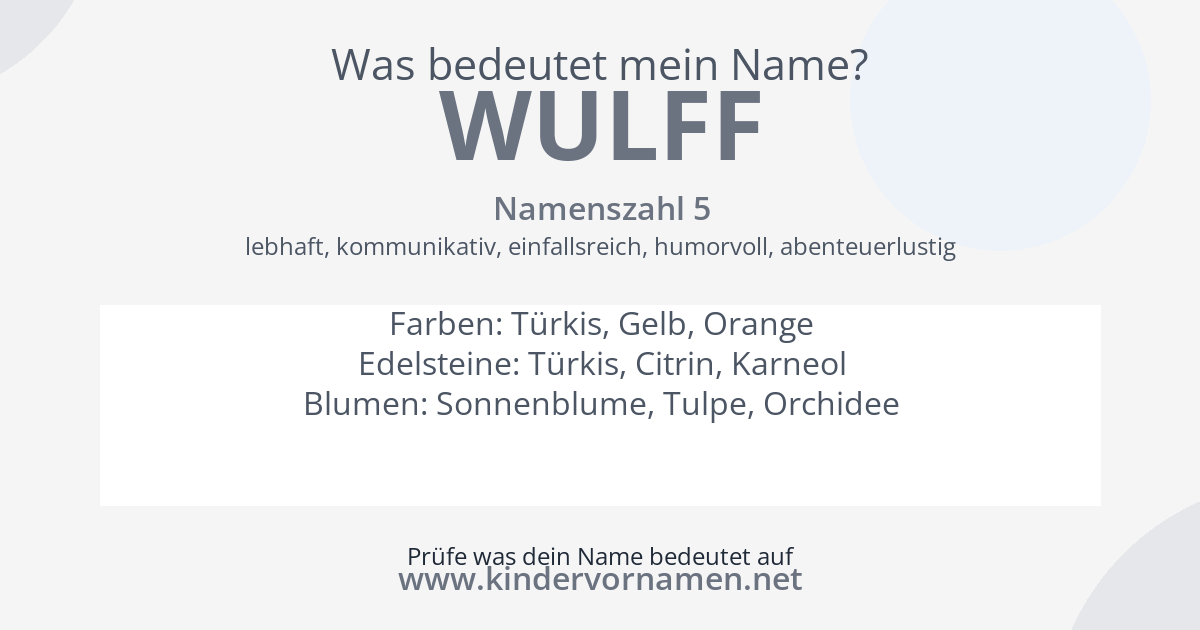 Was bedeutet der Name Wulff?
