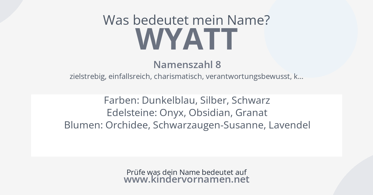 Was bedeutet der Name Wyatt?