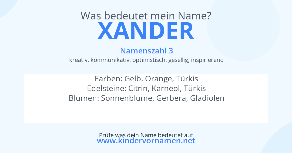 Was bedeutet der Name Xander?