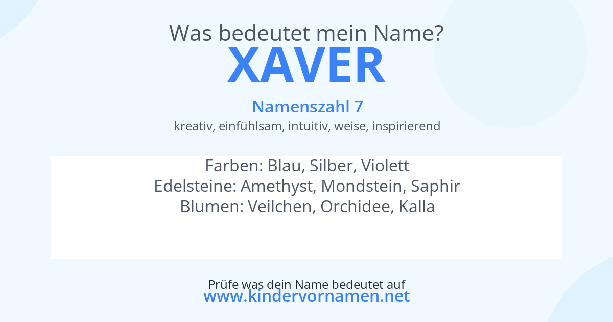 Was bedeutet der Name Xaver?