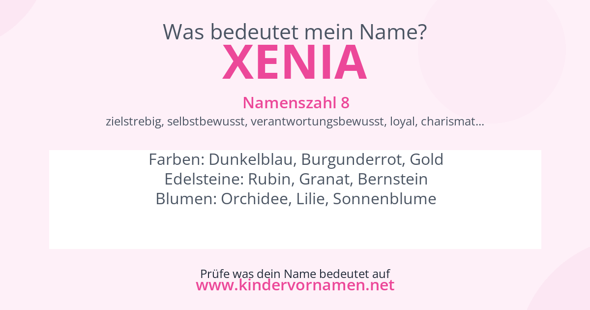Was bedeutet der Name Xenia?