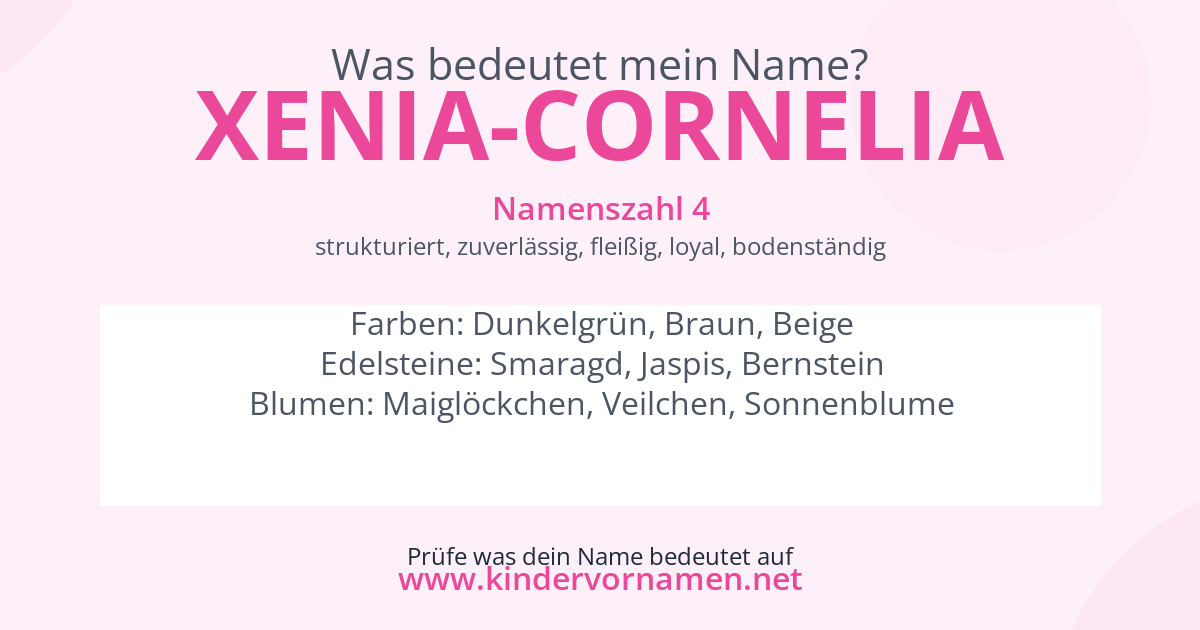 Was bedeutet der Name Xenia-Cornelia?