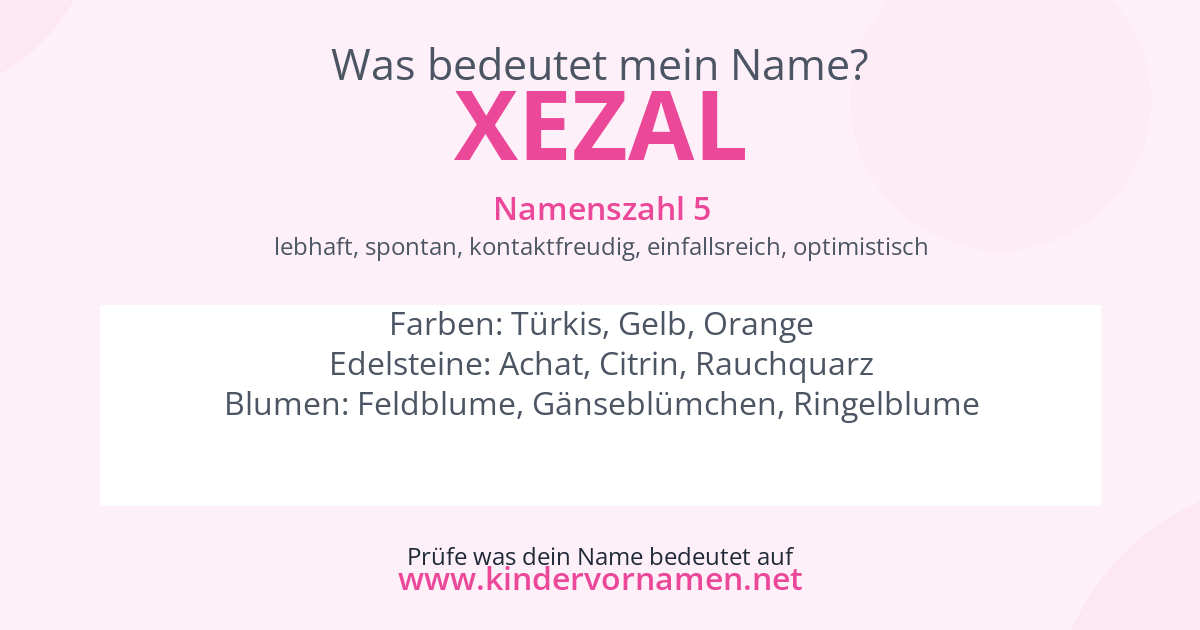 Was bedeutet der Name Xezal?