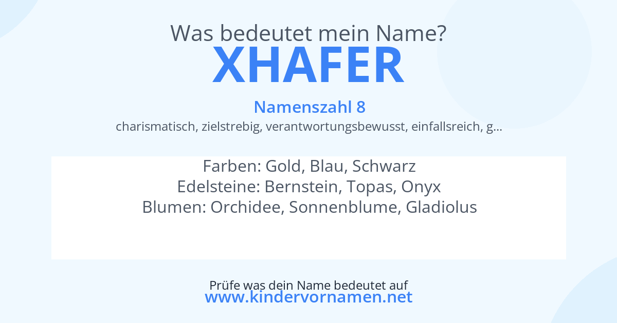 Was bedeutet der Name Xhafer?