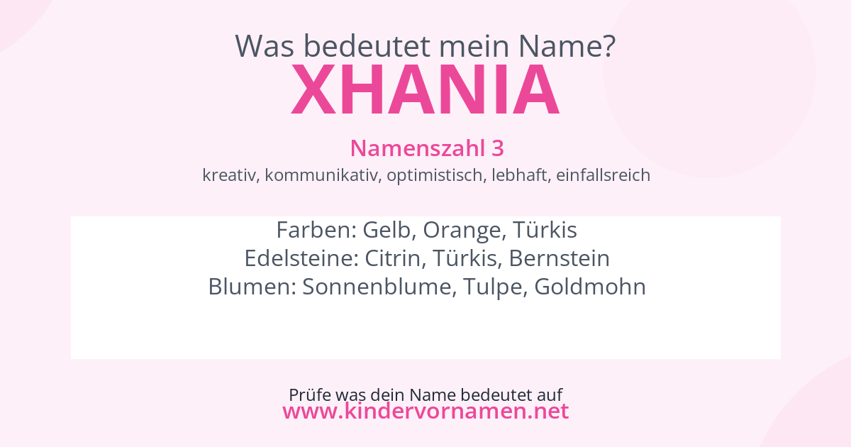 Was bedeutet der Name Xhania?