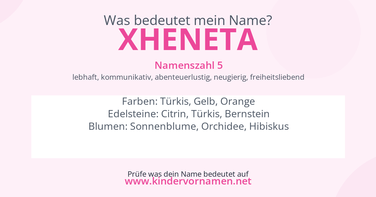 Was bedeutet der Name Xheneta?