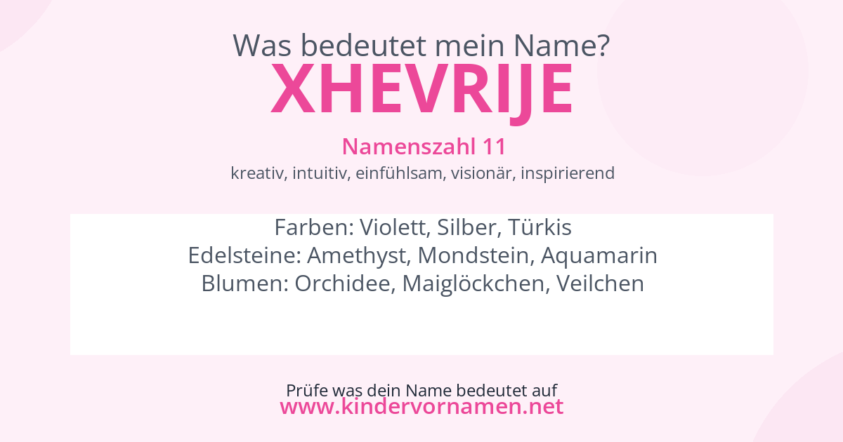 Was bedeutet der Name Xhevrije?