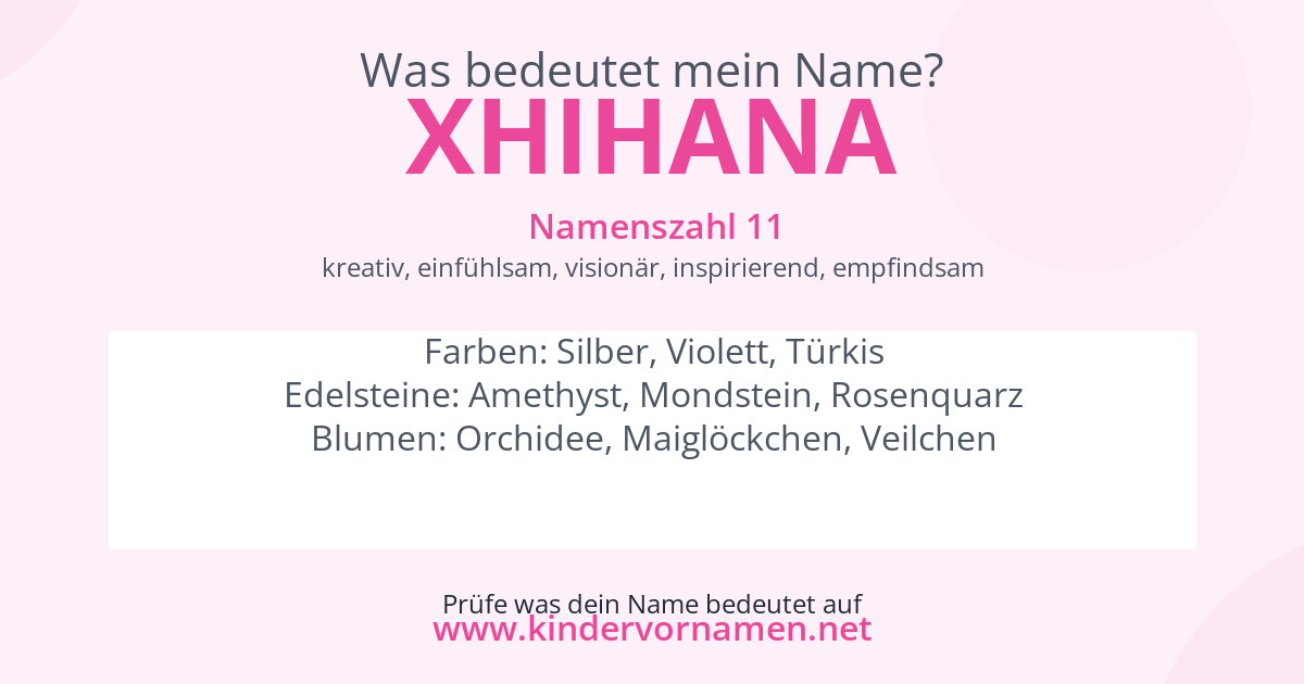 Was bedeutet der Name Xhihana?